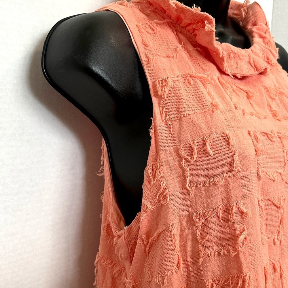 Mustard Seed Coral Textured Mini Dress small - Picture 4 of 11
